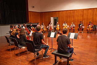 Dress rehearsal for the cello-ensemble